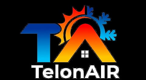 TelionaIR logo with blue T, yellow and orange mountain shape, and colorful sun rays on black background